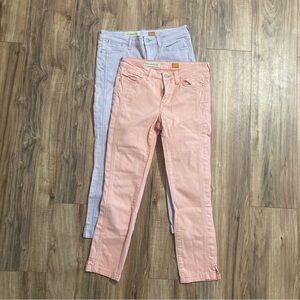 Lot Of 2 Pilcro & the Letterpress Anthropologie Women's Pink Purple Stet Jean 27